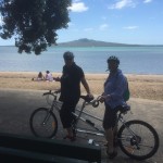 Cycle Devonport - looking at Rangitoto Island